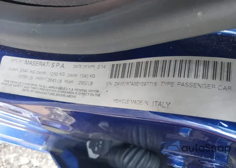 2014 Maserati Ghibli S Q4 z USA, uszkodzony, nr VIN ZAM57RTA3E1097718